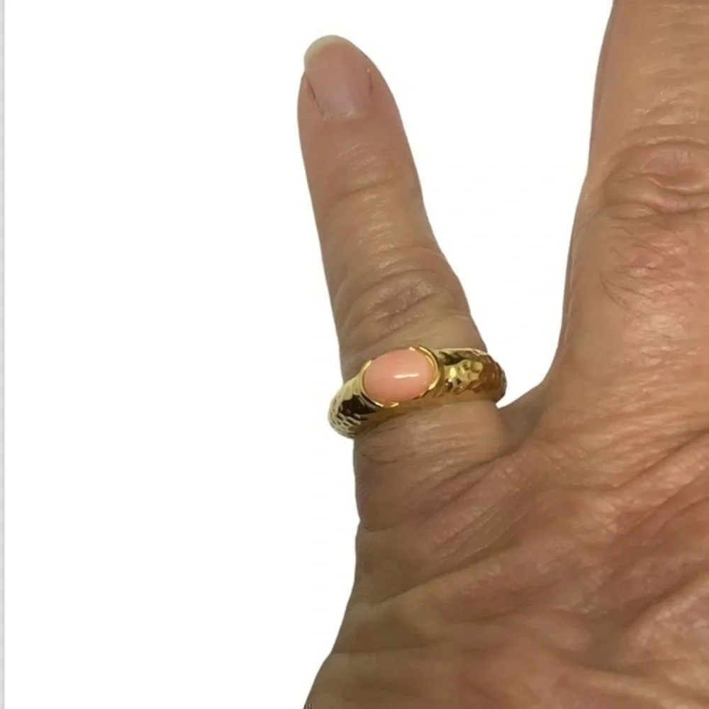 18k over sterling silver Coral ring